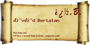 Ávéd Bertalan névjegykártya