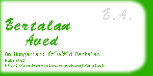 bertalan aved business card